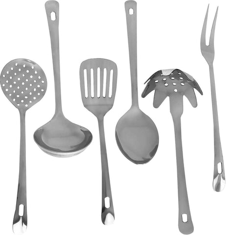 6 Utensílios de Cozinha Brinox Pegador de Massa Concha Colher Arroz Garfo Trinchante