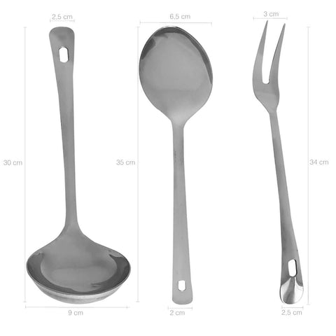 6 Utensílios de Cozinha Brinox Pegador de Massa Concha Colher Arroz Garfo Trinchante