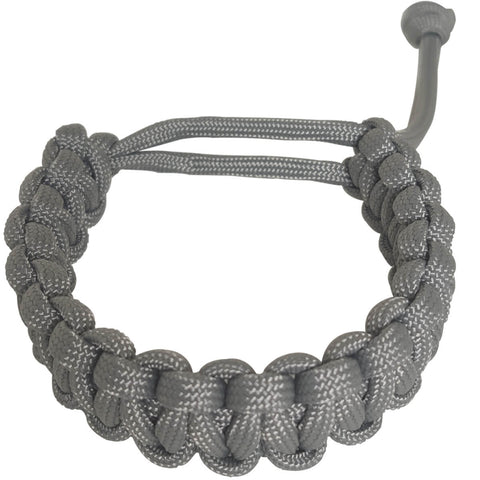 Pulseira Paracord 550lb Bracelete Tático 2,5m Corda De Sobrevivência Cinza