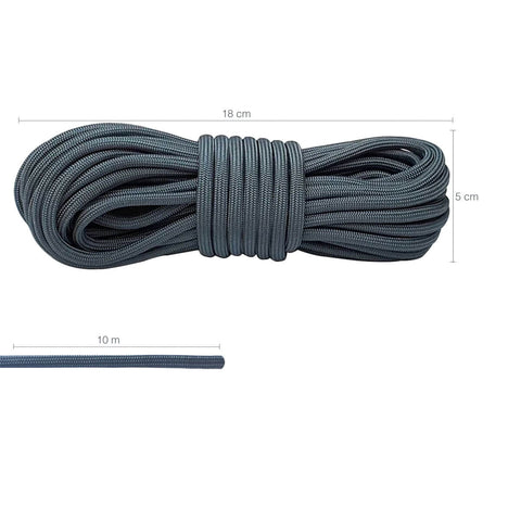 Paracord 750 Libras 5mm 387kg Corda de Sobrevivência Resistente 10 Metros Cinza