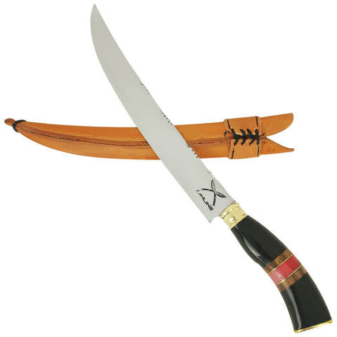 Faca Estilo Chef Nusret Gökçe 3mm Salt Bae Churrasco Artesanal 10' Aço Inox 420c Cabos Variados