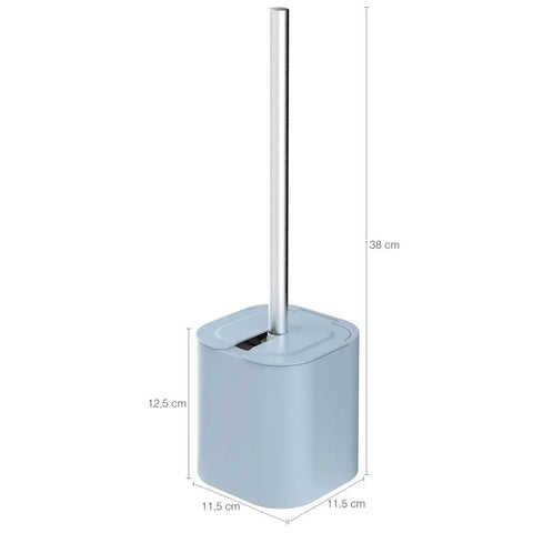 Conjunto de Banheiro Lixeira de Pedal Com Aro Interno 6L e Escova Sanitária com Suporte OU Azul Glacial