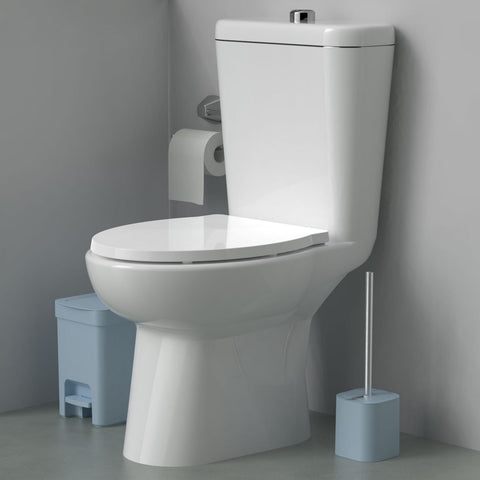 Conjunto de Banheiro Lixeira de Pedal Com Aro Interno 6L e Escova Sanitária com Suporte OU Azul Glacial