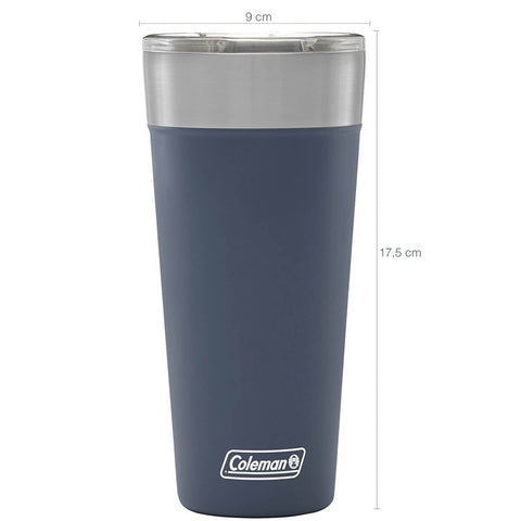 Copo Térmico de Cerveja com Tampa 600ml Aço Inox Copo Coleman Azul com Abridor