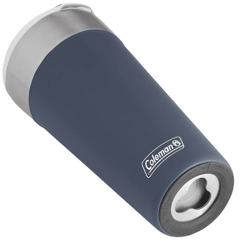 Copo Térmico de Cerveja com Tampa 600ml Aço Inox Copo Coleman Azul com Abridor