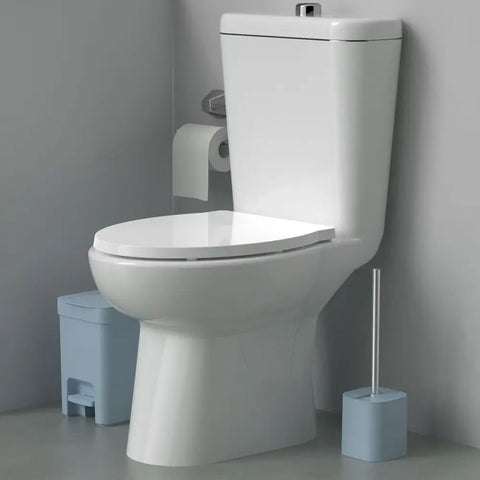 Conjunto 2 Escovas Sanitárias com Suportes para Banheiro Lavabo Polipropileno Dual OU Azul Glacial