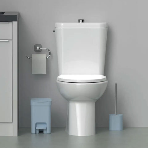 Conjunto 2 Escovas Sanitárias com Suportes para Banheiro Lavabo Polipropileno Dual OU Azul Glacial