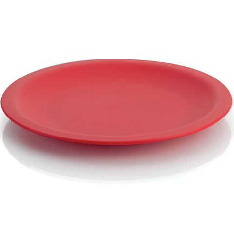 Jogo de Pratos 10 Peças Pratos de Sobremesa Lanche de Plástico 18,5cm OU Vermelho