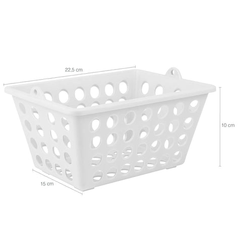 Conjunto 4 Cestos Plásticos Multiuso Caixas Organizadoras 2,2L Branco