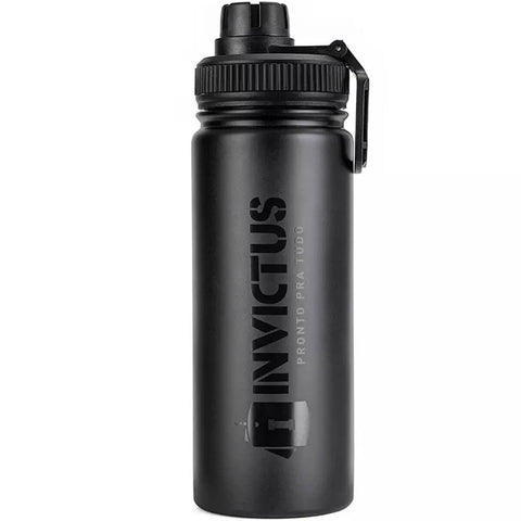 Garrafa Térmica 500ml Sonic 2.0 Invictus Aço Inox 304 Tampa De Dupla Abertura Preto Fosco