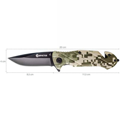 Kit Alicate Multitool Invictus Precision e Canivete Tático Militar Invictus Squad Inox 420 Camuflado