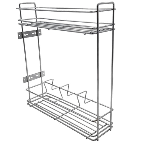 Porta Temperos Óleo Lateral Armário Corrediças Aço Cromado