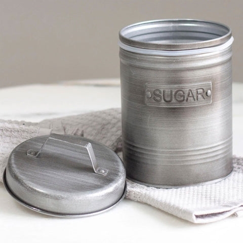 Pote para Açúcar 1,50L Lata Sugar Porta Condimentos em Aço Soho Yoi Grafite